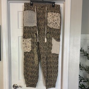 POL Leopard Print Patchwork Joggers